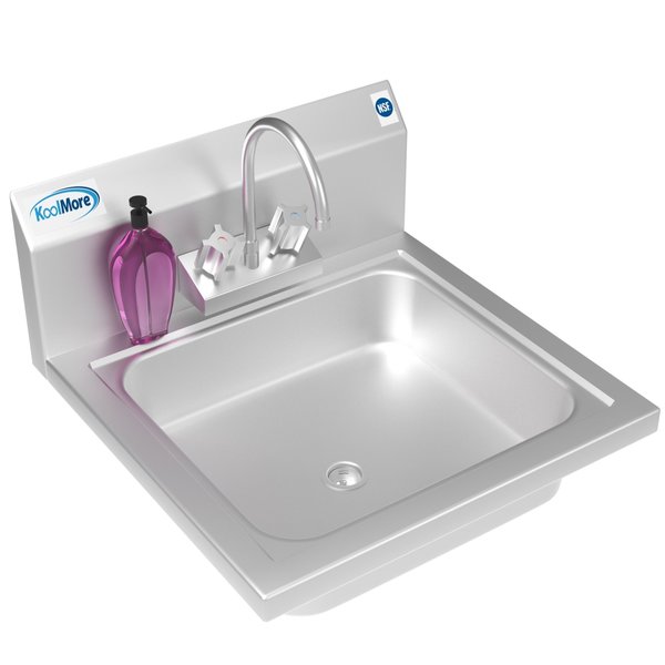 Koolmore NSF Stainless Steel Commercial Hand Sink with Goosneck Faucet 17" x 15" -Wall Mount Hand Wash Sink SH17-4GNF